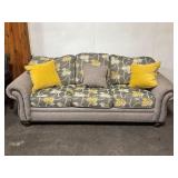 Flexsteel Upholstered Couch w/ Floral Cushions