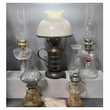 Glass Oil Lamps and Electric Lamp