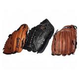Three Baseball Gloves