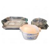 Glass Bakeware and 2 CorningWare Dishes Lot