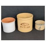 3 Stoneware Crocks Homemade Pickles RRP Co