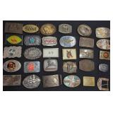 30 Assorted Metal Belt Buckles