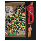 Peace Rings Lot and Two Action Figures