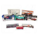 8 Diecast Vehicle Models, Some In Boxes