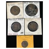 Mixed Lot of Civil War Era Tokens & Coins