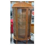 Wood Curio Cabinet with Glass Shelves