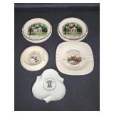 5 Bicentennial Commemorative Ashtrays, 1976