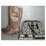 Coach Handbag Wallets and Quivina Boots, Sz 8.5