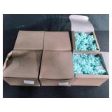 Boxes of blue plastic decorative bows
