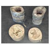 4 Small Rubber Frog Molds, 3"-6.5" Tall