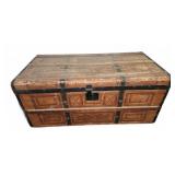 Antique Wood Trunk w/ Handles, 32"x16"x14"