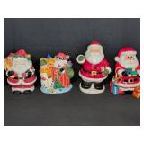4 Decorative Santa Claus Ceramic Figures
