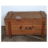 Wood Storage Chest with Hinged Lid