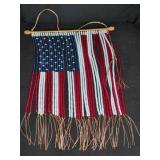 Beaded American flag wall hanging decor