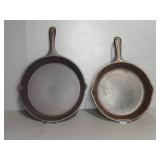 (2) Cast Iron Skillets, 10.5-Inch and 12"