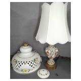 Porcelain Lamp and Hanging Light Fixture