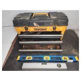 Craftsman toolbox with mixed hand tools