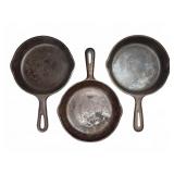 Three Cast Iron Skillets, 6 1/2ï¿½