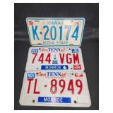 Hawaii 1976 and Tennessee 1996 License Plates Lot