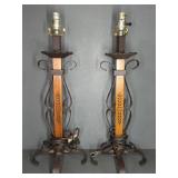 Metal and Wood Table Lamps