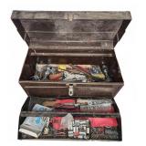 Metal Toolbox with Assorted Hand Tools