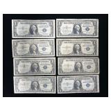 (8) $1 Silver Certificate Notes Series 1935 US