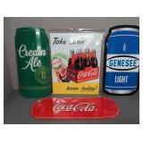4 Advertising  Signs 3 Metal 1 Cardboard