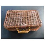 Rectangular Woven Wicker Basket with Handle