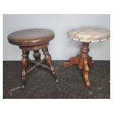 Round wood piano stools