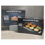 Ovente Electric Wok and Electric Griddle Set