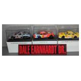 NASCAR Diecast Cars and Dale Earnhardt Sign