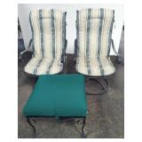 Metal Patio Swivel Chairs and Ottoman Set