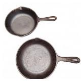 (2) Cast Iron Skillets, No. 5, Each 8.5" Dia.