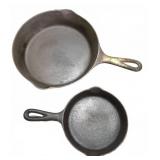 (2) Wagner Ware Cast Iron Skillets, 6.5" & 9.5"