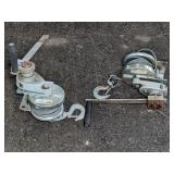 Pair Thern M4022PB-K Crane Winches with Hook