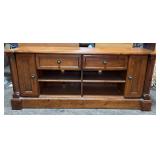 Wood Media Console with Drawers and Shelves