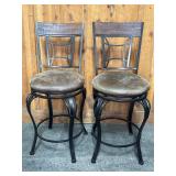 Metal Swivel Barstools w/ Cushioned Seats
