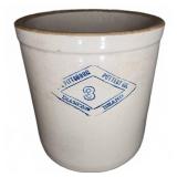 Pittsburgh Pottery Co. 3 Gallon Crock 10" x 10.5"