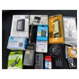 Electronics, hard drive, radio, chargers