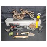 Vintage toys motorcycles trains gas pump