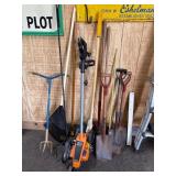 Yard tools and garden equipment lot