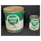 Quaker State oil cans both empty, 2-piece lot