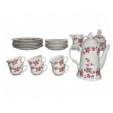 Wunseidel Bavarian Porcelain Coffee Set for 6