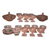 Pink Pressed Glass Tableware & Dishes