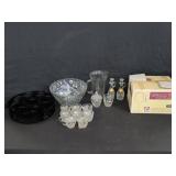 Glass punch set, serving ware, Libbey wine Glasses