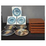 Commemorative Collector Plates and Wood Display