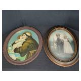Two oval framed prints, 19.5" x 23.5" and 19" x