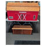 Handmade Wooden Model Barn with  Equipment Shed