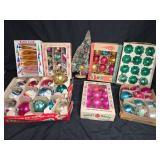 Glass Christmas ornaments in boxes