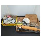 Kitchenware and Mug Lot with Utensils
